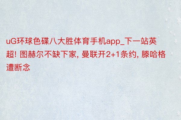 uG环球色碟八大胜体育手机app_下一站英超! 图赫尔不缺下家, 曼联开2+1条约, 滕哈格遭断念