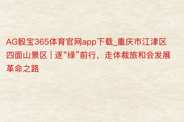 AG骰宝365体育官网app下载_重庆市江津区四面山景区 | 逐“绿”前行，走体裁旅和会发展革命之路